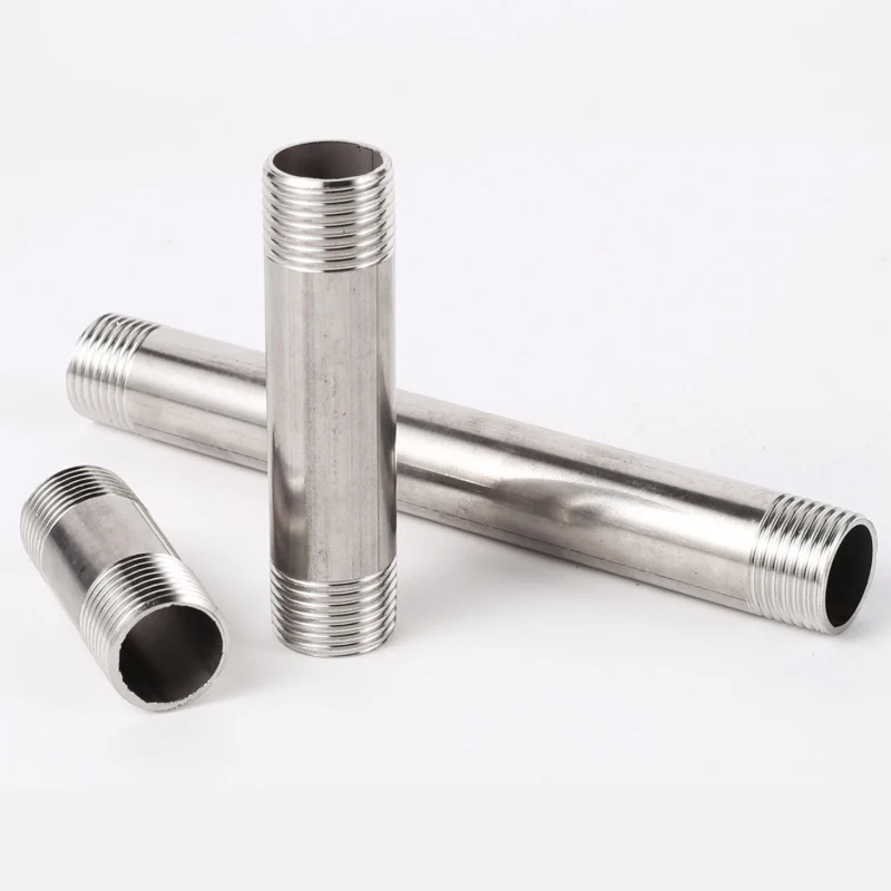 1PCS 304 Stainless Steel Double Male Threaded Pipe Fitting 1/2