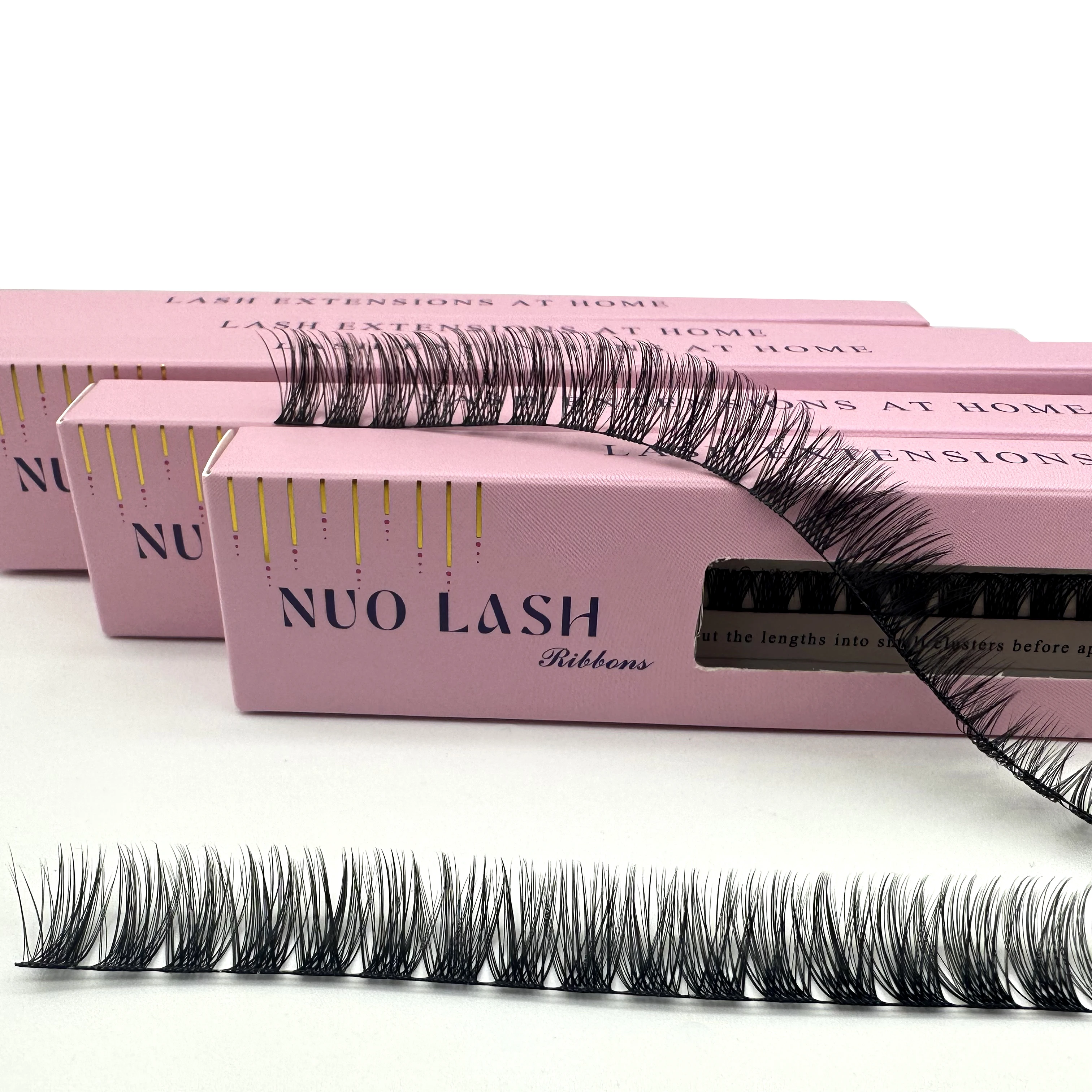 DIY Cluster Eyelash Extension Pre-cut Natural Segmented Lash Bundles Soft Ribbon Strip Makeup Eyelashes Customized Private Label