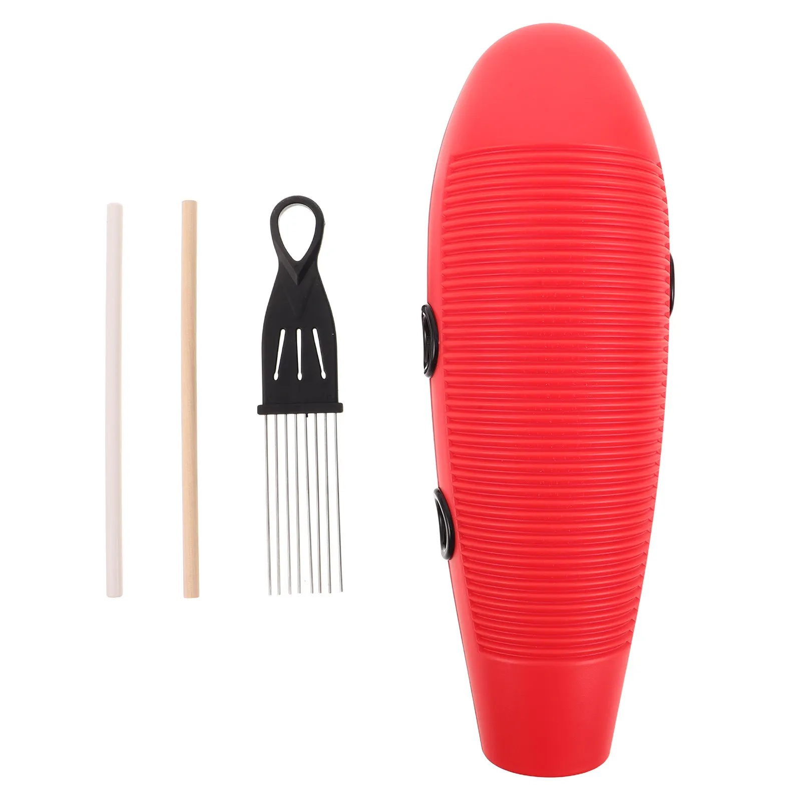 1Set Fish Shaped Guiro Instrument Latin Percussion Music Tool Natural Frog Croaking Sound Classroom Instruments for Kids Music