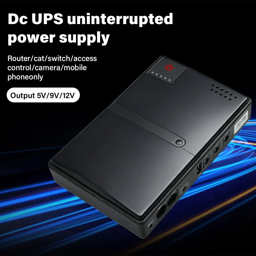 Mini DC UPS 5V 9V 12V 220V Uninterruptible Power Supply 18650 Replaceable Battery for Router WiFi Modem