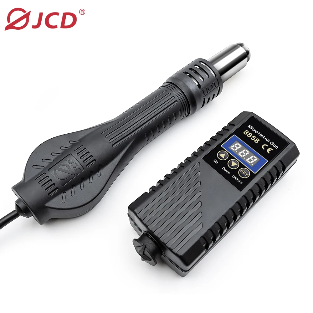 JCD hot air gun 8858 mini soldering station LED digital display adjustable temperature blower 750W soldering repair tool