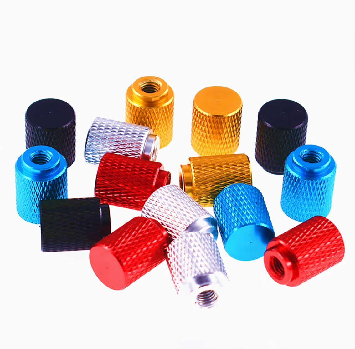 2Pcs Colourful Blind Hole Nut M3 M4 M5 M6 Aluminium Alloy Round Knurled Thumb Nuts Hand Knob Nuts