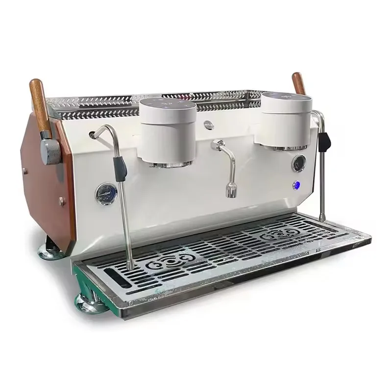 Commercial Programmable Electric Stainless Steel Automatic Espresso Coffee Maker With 2 Heads For Coffee Shops