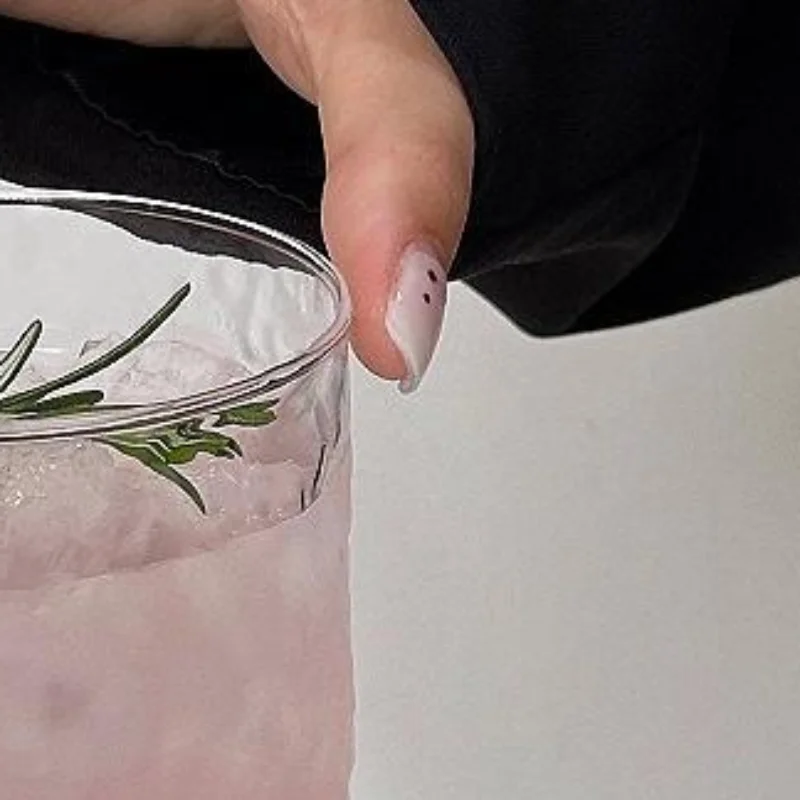 Creative Glass Drinkware Water Cup Latte Coffee Glass Cold Cups Cocktail Drinkware Juice Water Glass Ins Office Water Cups