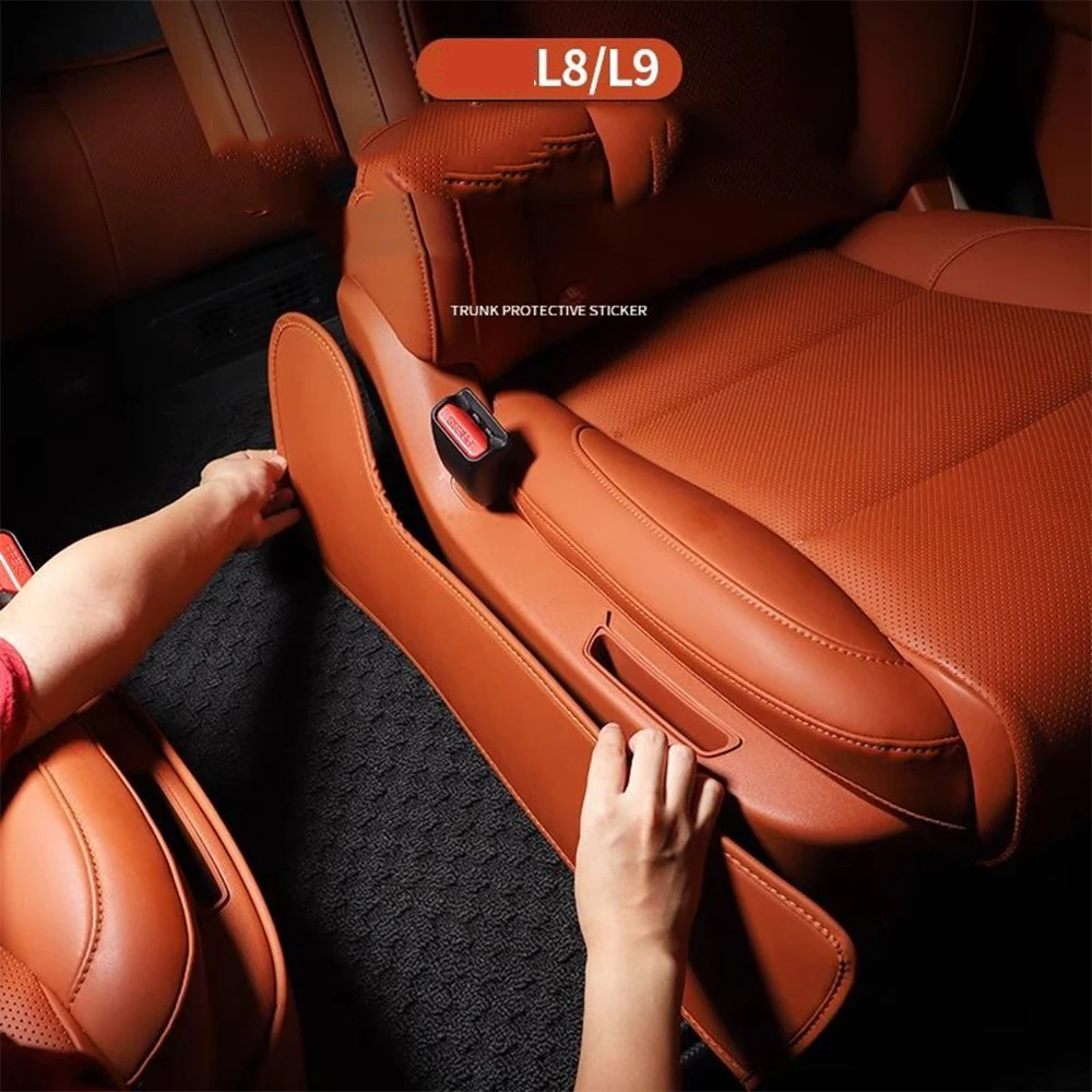 For LEADING IDEAL LiXiang L8 L9 2023 Car Aisle Leather Anti-kick Two-row Seat Border Kick Protection Pad Sticker Accessories