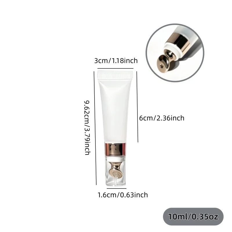 【Logo-Anpassung】50 Stück Maßgefertigte Transparente Deckel 10ml Roségold Gesichtsmassage-Kopf Weiche Leere Tube Kleinserien-Großhandel – Detail 5