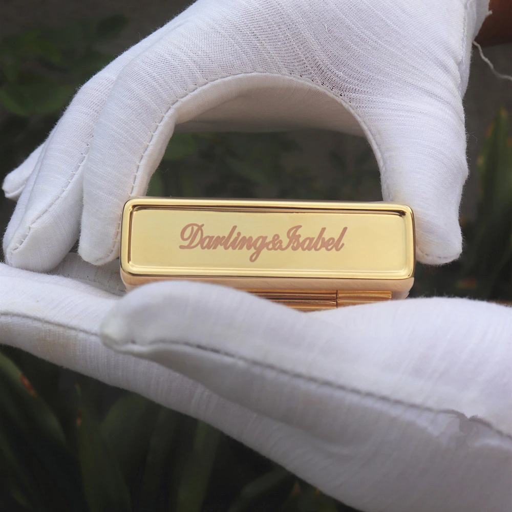 Soporte de lápiz labial de Metal con nombre personalizado, joyería personalizada con espejo, estuche de lápiz labial con fecha y texto grabado, regalo del Día de la madre para mujer