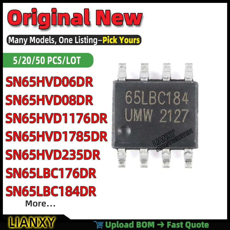 SN65HVD1785DR SN65LBC184DR SN65HVD08DR SN65LBC176DR SN65HVD1176DR SN65HVD235DR SN65HVD06DR SN65HVD232QDR SN65LBC176ADR SOIC-8