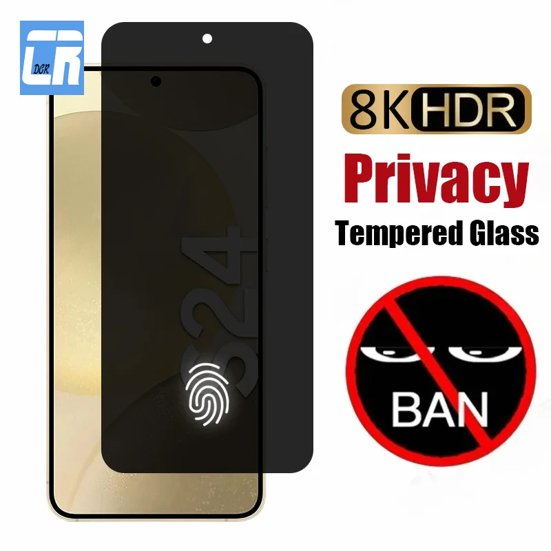 

Закаленное стекло с полным покрытием для разблокировки конфиденциальности для Samsung Galaxy S24 Ultra, защита экрана от шпионов Samsung S23 S22 S21 Plus, стекло