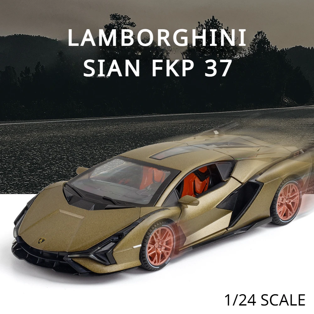 Новинка 1:24 Lamborghinis Sian FKP37 модель спортивного автомобиля литой звук Супер Гонки лифтинг хвост горячий автомобиль колесо для детей Подарки