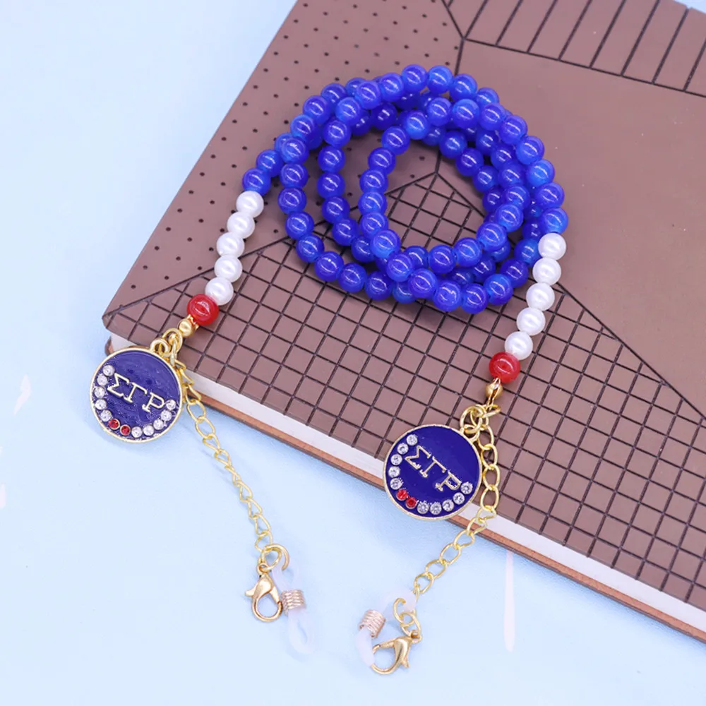 Moda hecha a mano 1922 letra griega Sigma Gamma Rho Sorority Charm cordón gafas de sol cadena