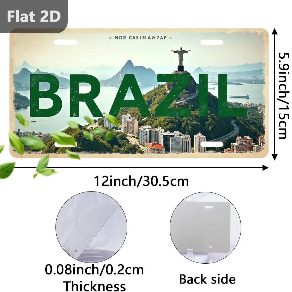 2D Flat, 1pc Brazil Christ the Redeemer Metal Wall Sign - Retro De Janeiro Landmark Decoration, Plate Suitable for Home, Office