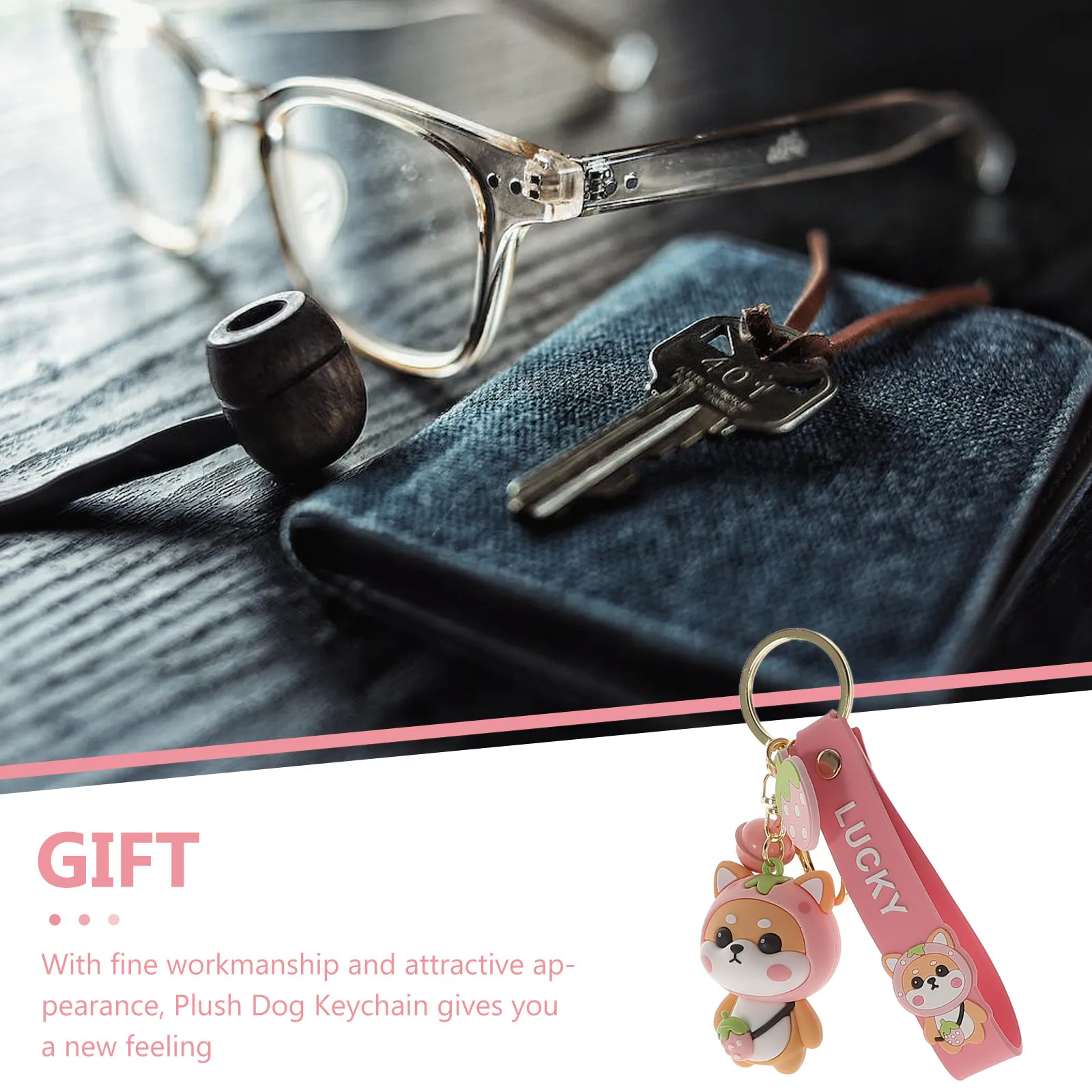 

Милый брелок-подвеска в виде щенка, очаровательный портативный брелок для ключей, украшение для сумки, мультяшный декор в виде собаки, кавайный подвесной кулон-щенок