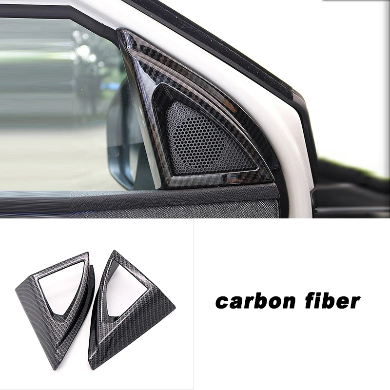 carbon fiber Car Front Triangle Sound Speaker Frame Decoration trims for Peugeot 3008 5008 2017 2018 2019 2020 2021 gt 2002