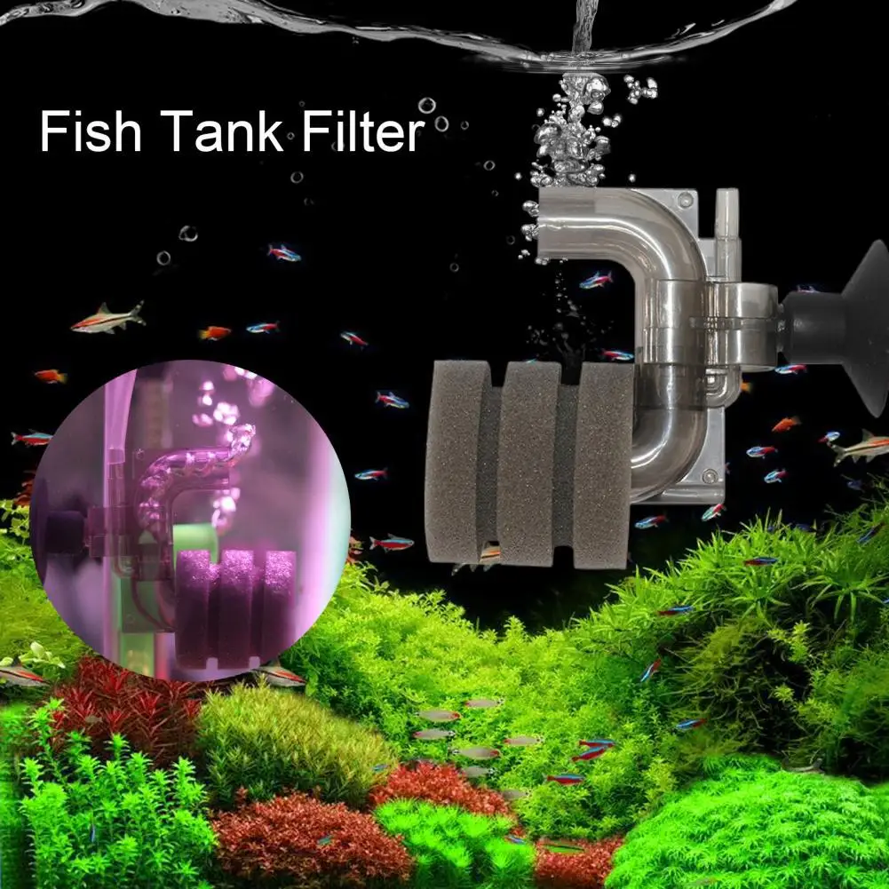 Aquarium Supplies Mini Fish Tank Filter Multi-layer Increase Oxygen Biological Sponge Filter With Strong Suction Cup