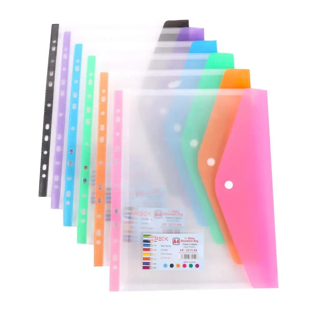 Supplies With Snap Closure Transparent Storage Bag File Bag Document Organizer A4 File Folders Test Paper Holder Document Bag