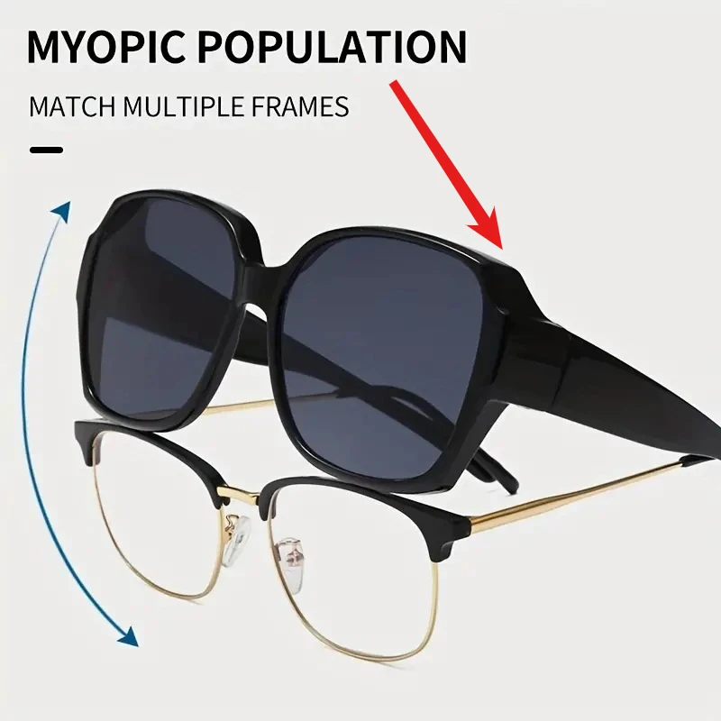 نظارات القيادة غطاء النظارات الشمسية تناسب فوق النظارات التفاف حول النظارات الشمسية ظلال مربعة UV400 نظارات للرجال والنساء #1