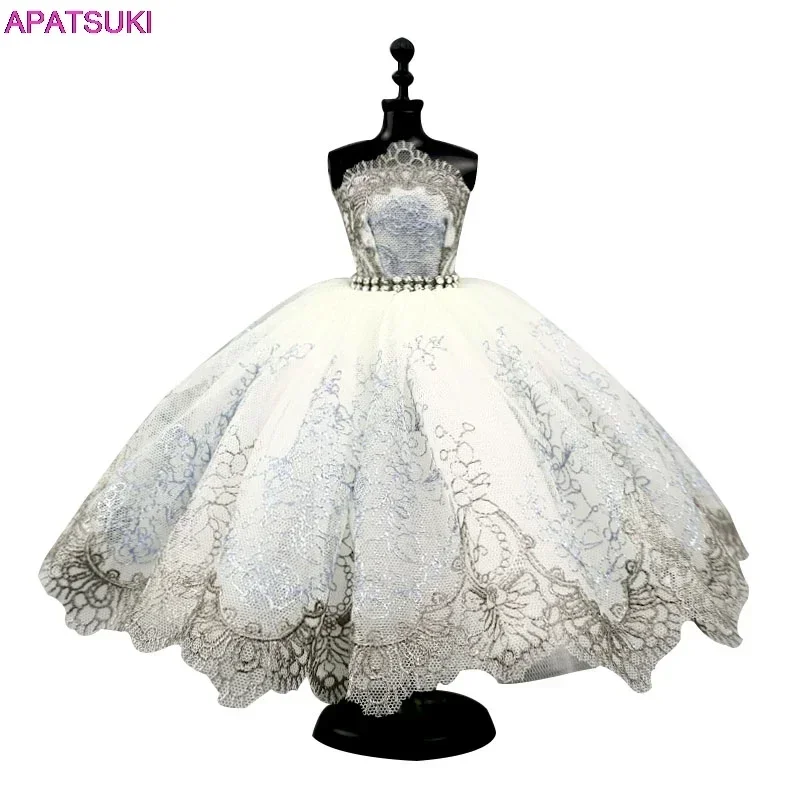 Elegant Ballet Dress For Barbie Doll Outfits 1/6 Doll Accessories Dancing Rhinestone Clothes 3-layer Skirt Ball Party Gown Toys