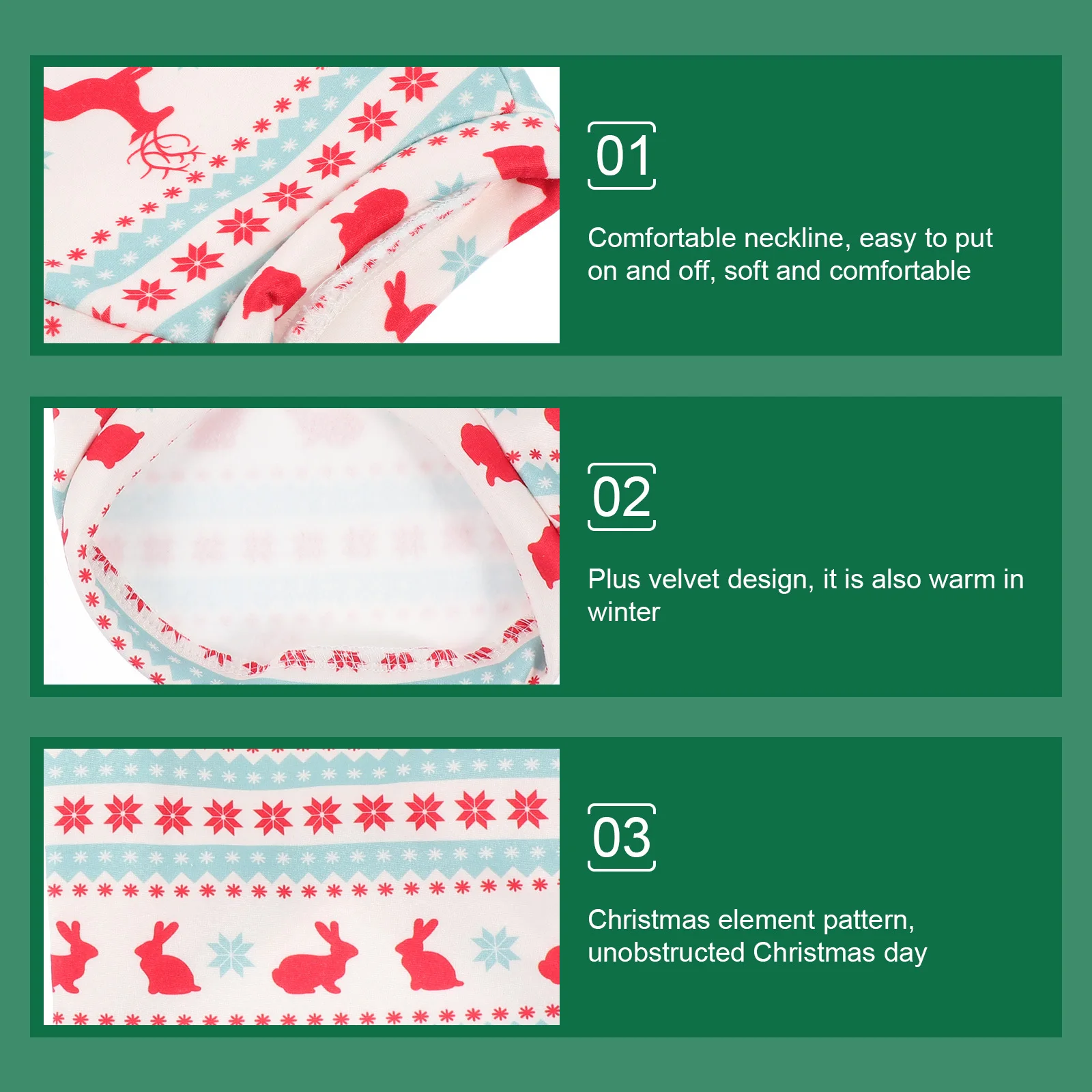 

1Pcs Dog Clothes Christmas Puppy Costume Elk Pattern Soft Comfortable Breathable Pet Clothes for Small Dogs Dog Apparel