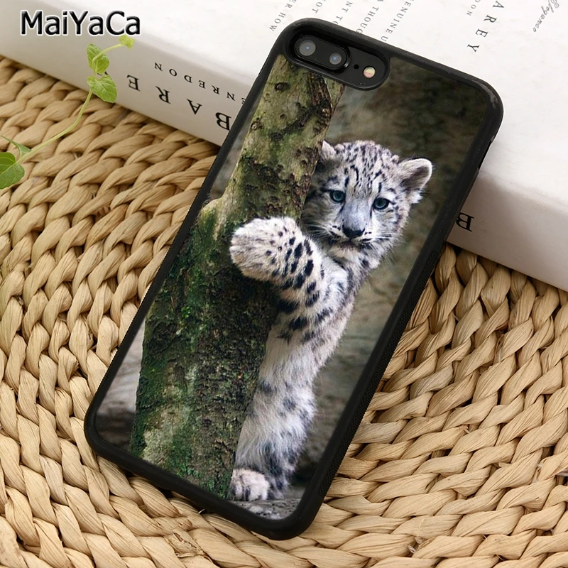 MaiYaCa Fuzzy Cute Snow Leopard Tiger Phone Case For iPhone 16 15 14 plus 11 12 13 Pro XR XS Max coque Cover Shell