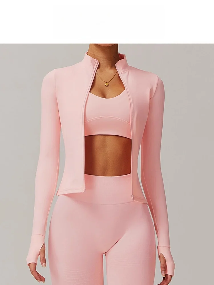 

Одежда для йоги Fitn, спортивная одежда для похудения Cardi K, облегающий спортивный топ на молнии, женская верхняя одежда Faion Fce Jaet