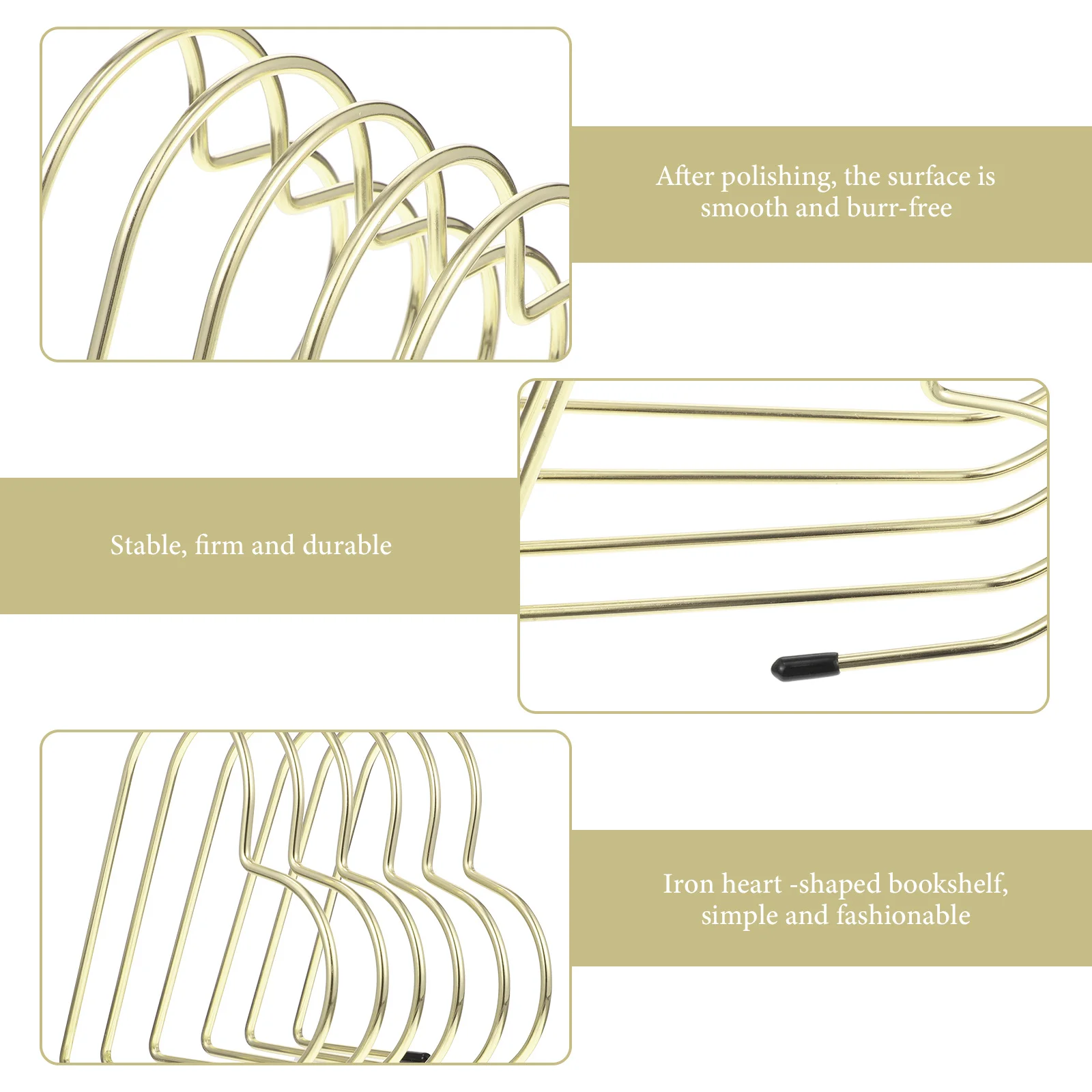 

Heart-Shaped Bookend Retractable Iron Desktop Book Holder Wear-Resistant Book Organizer Decorative Stand for Office