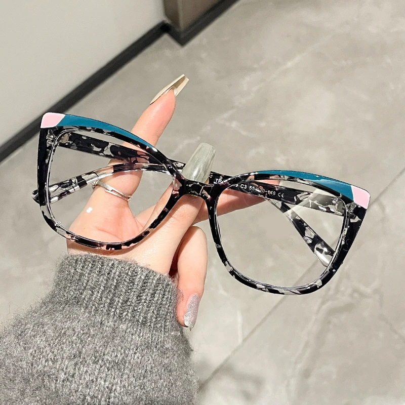 Retro Cat Eye Glasse Mode Brillen Nieuwe Brillen Dames Luxe Merk Designer Tr90 Ultralichte Brillen Frame Voor Dames