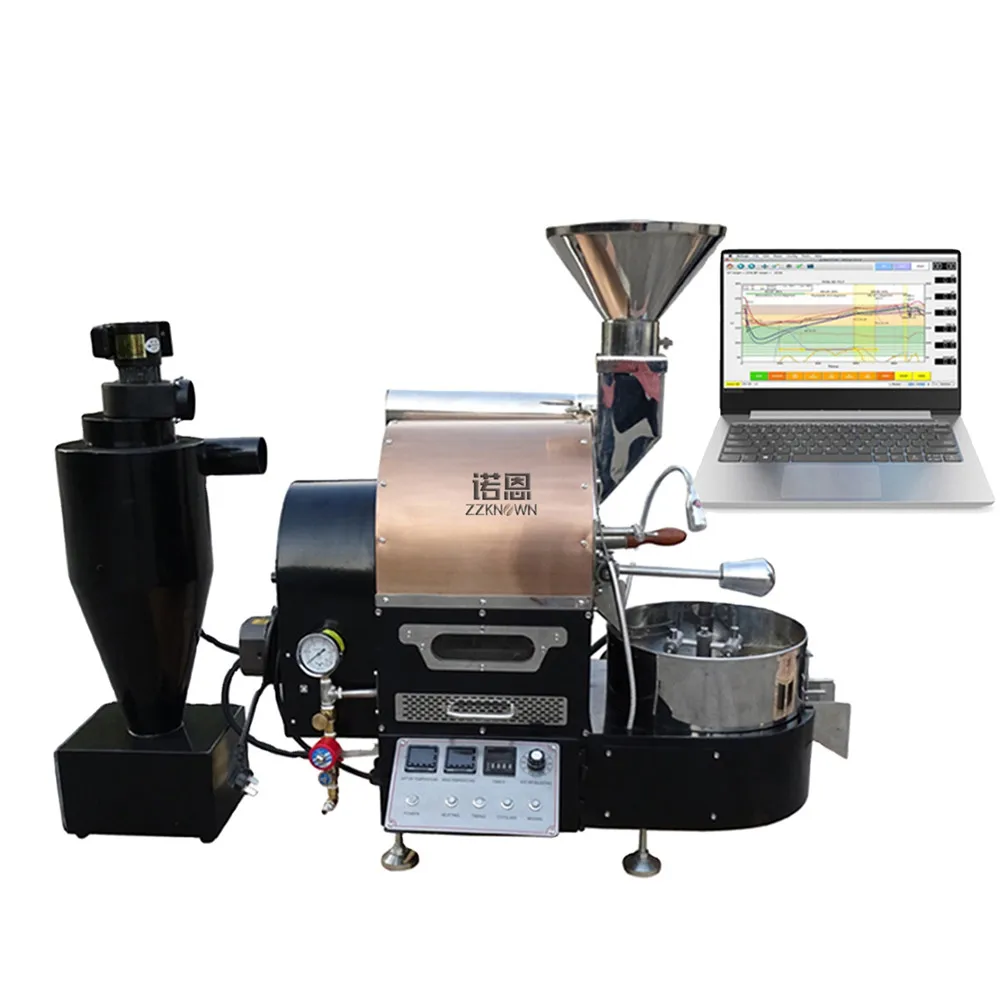 เครื่องคั่วแก๊สไฟฟ้า Hot Air Coffee Beans Rotary Coffee Beans Drum Roaster ช็อกโกแลตโกโก้เบเกอรี่เครื่อง