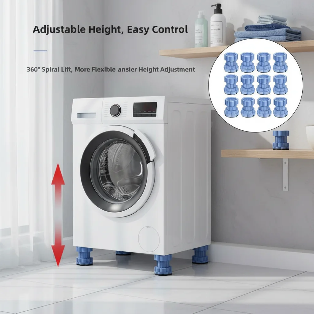 12PCS Washing Machine Feet Anti-Vibration Pad Anti-slip Foot Pads Anti Vibration Refrigerator For Washers Dryers And Furniture