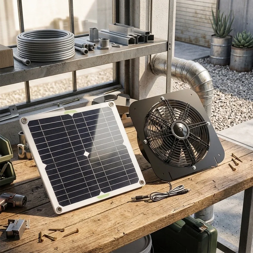For Livestock Ventilation Black Solar Cooling Fan Solar Panel Cooling Fan Greenhouse Ventilator Coated PCB Board
