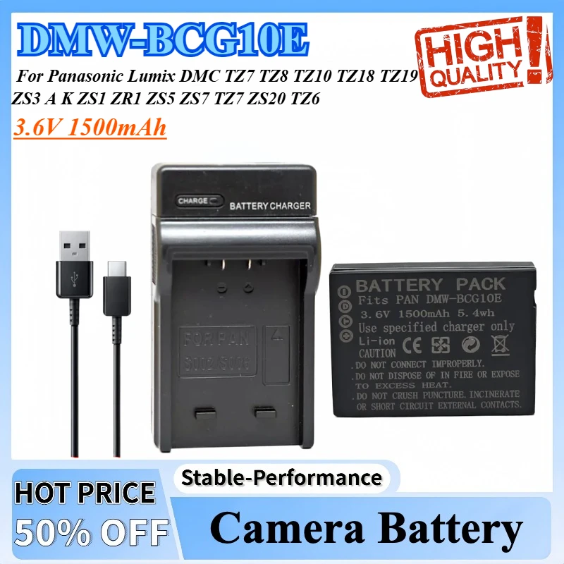 

DMW-BCG10 E PP BP-DC7 Battery + charger For Panasonic Lumix DMC TZ7 TZ8 TZ10 TZ18 TZ19 ZS3 A K ZS1 ZR1 ZS5 ZS7 TZ7 ZS20 TZ6 TZ26