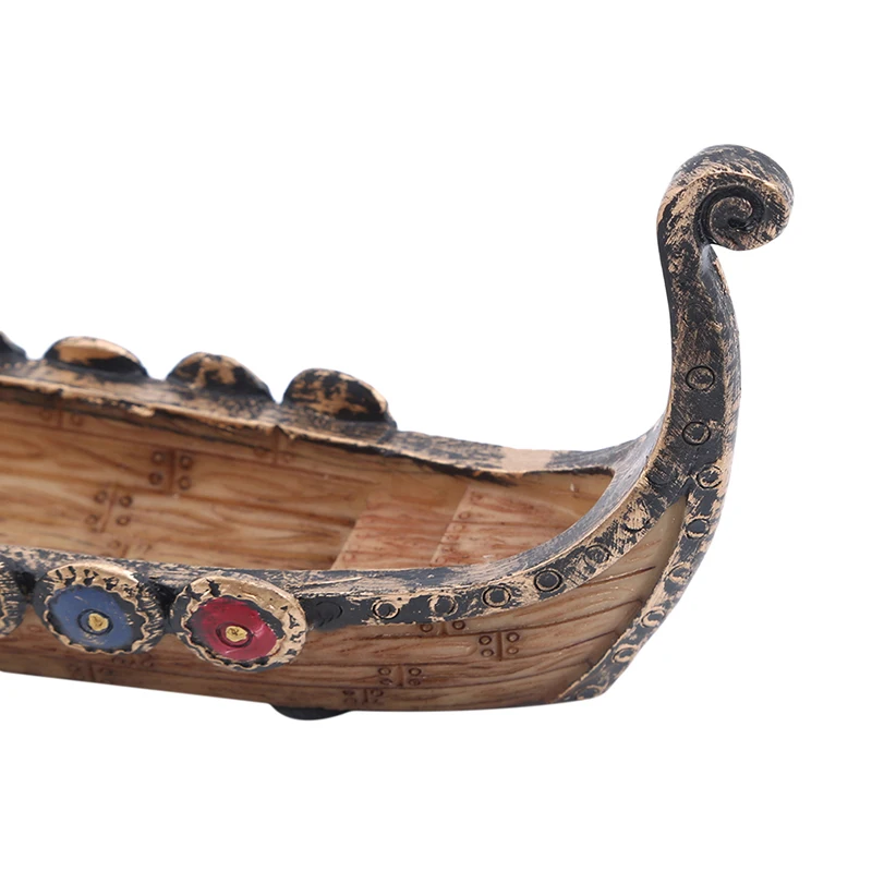 Retro Incense Burner Dragon Boat Incense Stick Holder Traditional Chinese Design Hand Carved Carving Censer Ornaments Home Decor