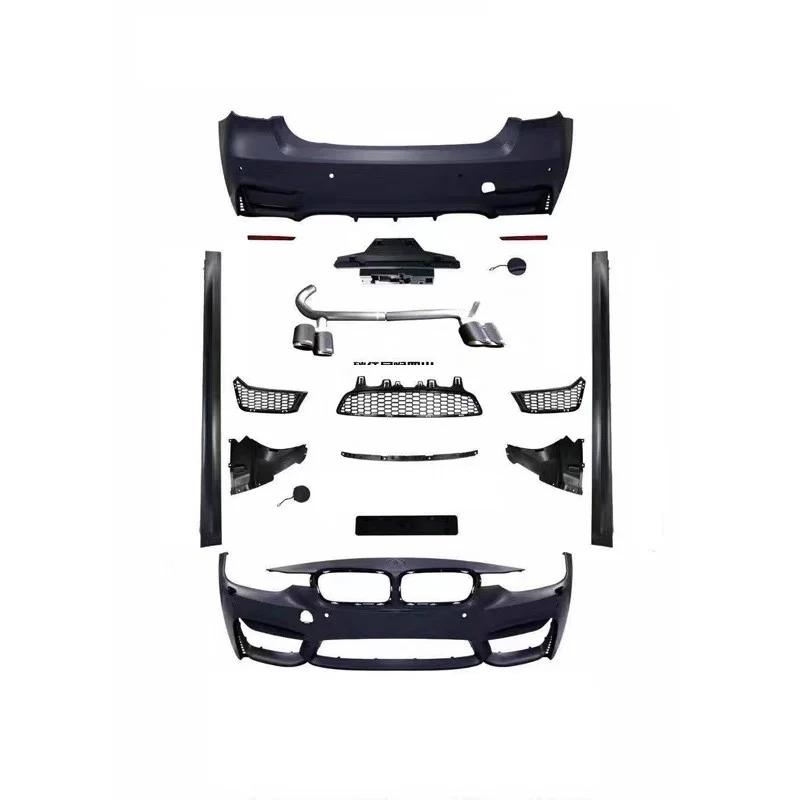 13-19 BMW 3 Series F30F35 Modified m3 Large Surrounded Front Bar Front Face Middle Net Bumper Rear Bar MT Kit