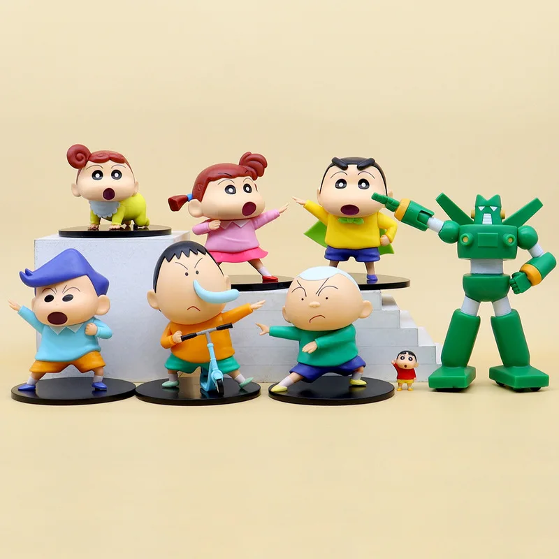 Crayon Shin-Chan Funny Kasukabe Defense Force Figure Model Nohara Shinnosuke Himawari Cartoon Desktop Ornaments Child Toys Gifts