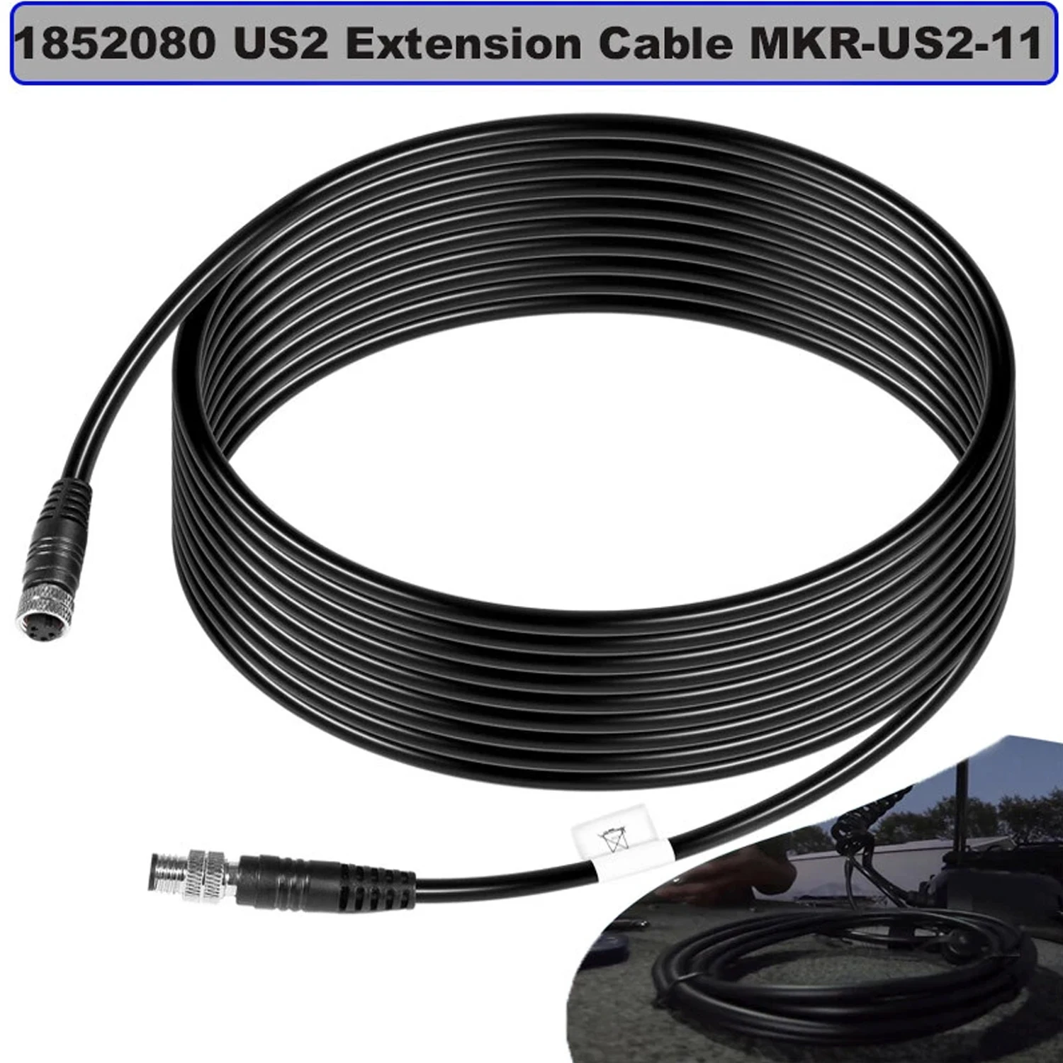 

1852080 US2 Удлинительный кабель MKR-US2-11 Водонепроницаемый 14-1/2 фута, универсальный удлинительный кабель Sonar 2, заменяет для Minn Kota
