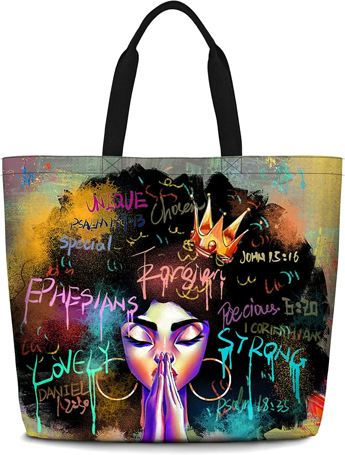 

Women Tote Bags African American Woman Shoulder Bag Afro Black Girl Magic Satchel Handbags For Shopping,Work,Grocery,Gym