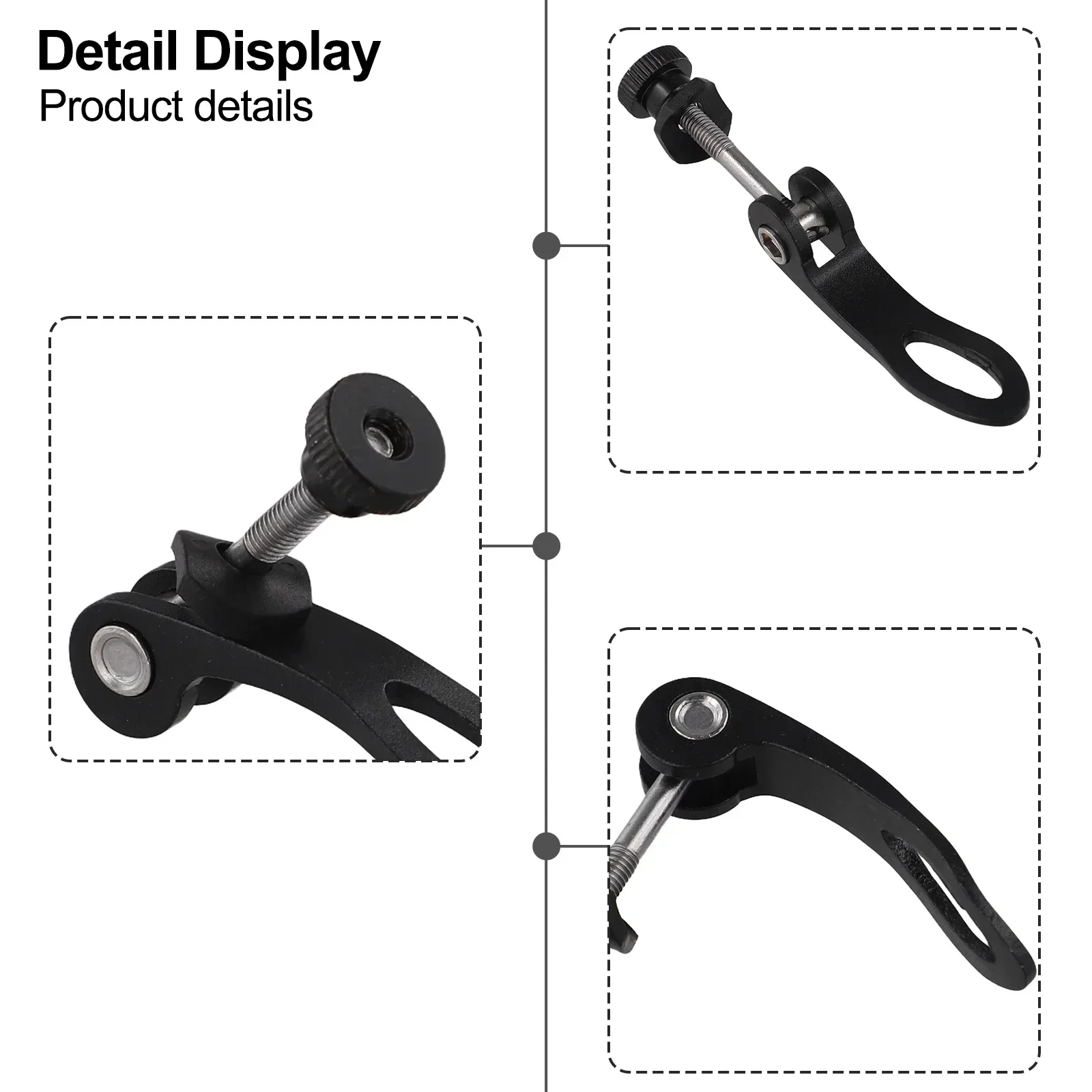 Tube Seat Clamp Quick Release Bolt Bike Seatpost Clamp 5*45mm M5 Thread Adjustment Aluminum Alloy Black Lightweight