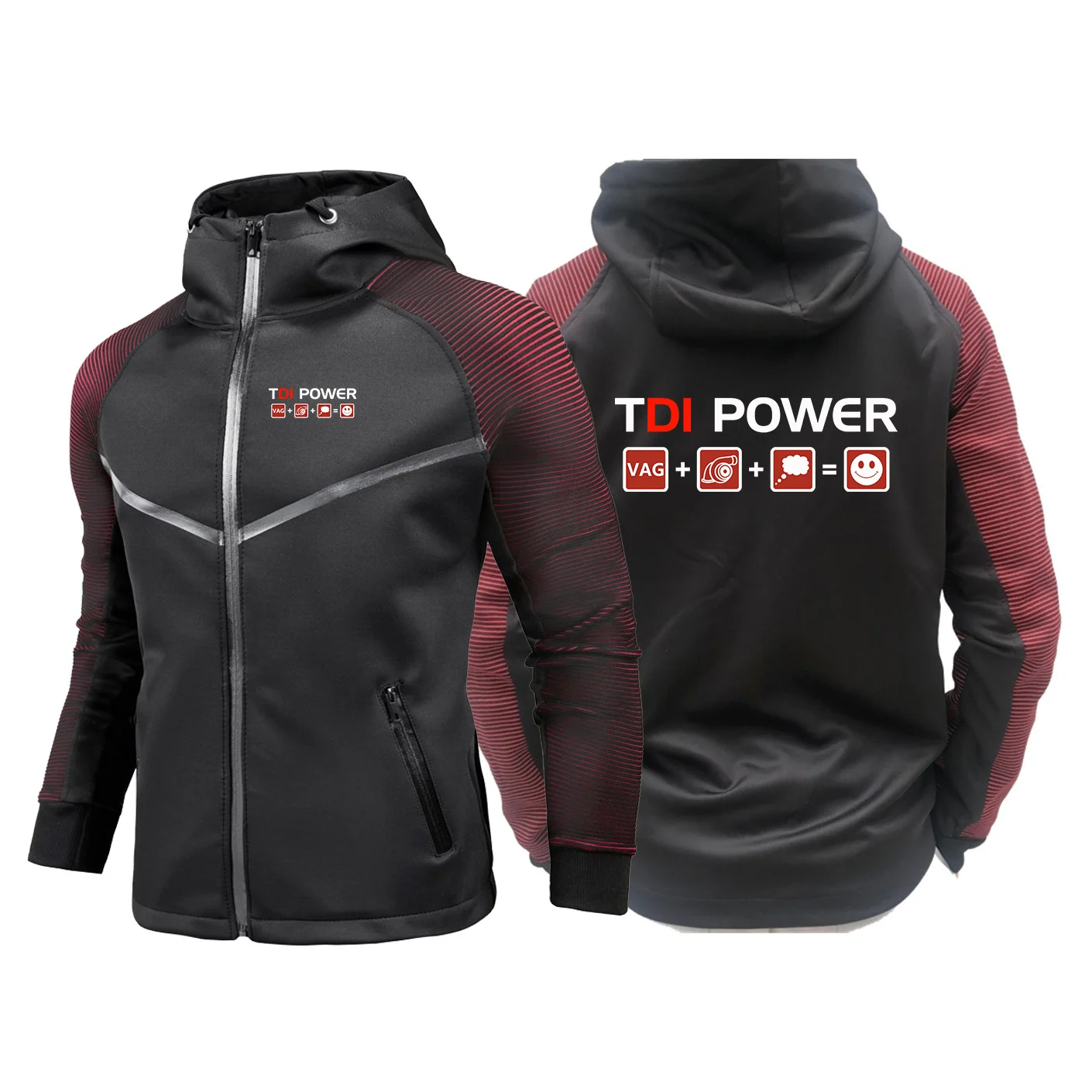 Tdi Power Vag + Turbocharger Funny Men's Sport-Style Waterproof Breathable Jacket Suitable for Off-Road Racing Hoodies