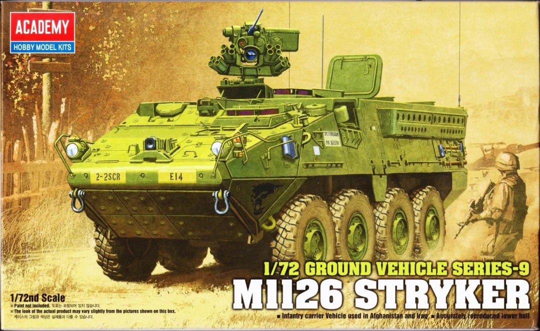 

Модель Академии 1/72 13411, США M1126, Stryker, колесный бронеавтомобиль в сборе, масштаб, игрушки «сделай сам», комплект модели