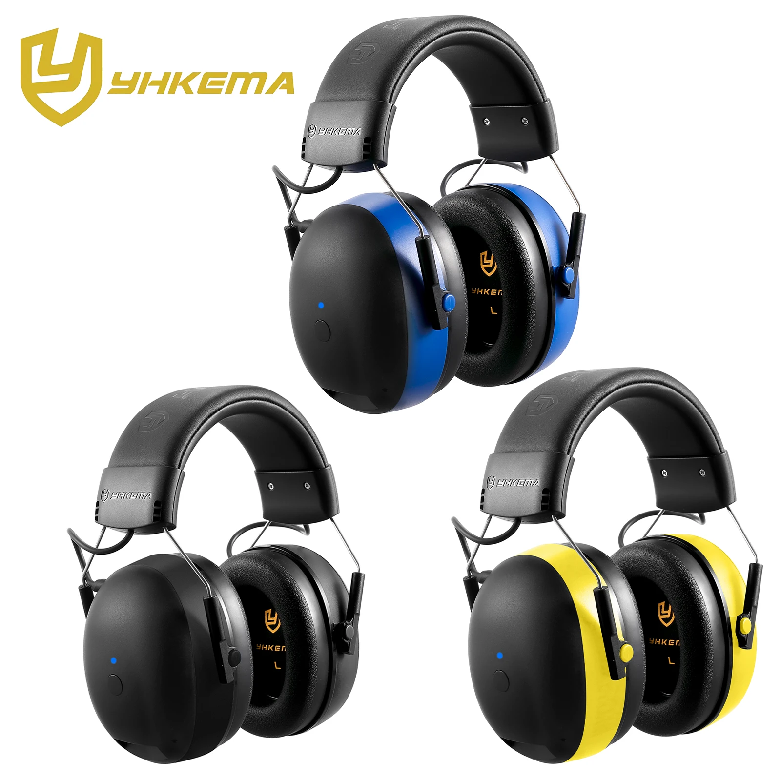 YAKEMA Hearing Protection Headphones with Bluetooth Rechargeable Noise Reduction Safety Ear Muffs Wireless Hearing Protector