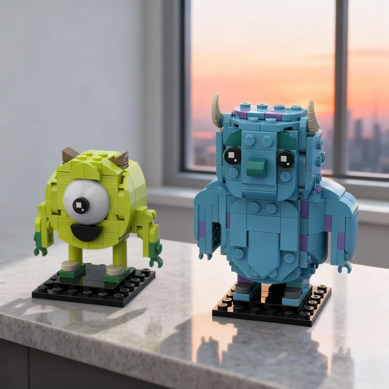

Набор строительных блоков MOC Monsters Inc. Майк и Брикхедз, 323 детали, креативный подарок, DIY-декор для взрослых и детей, для дома и офиса