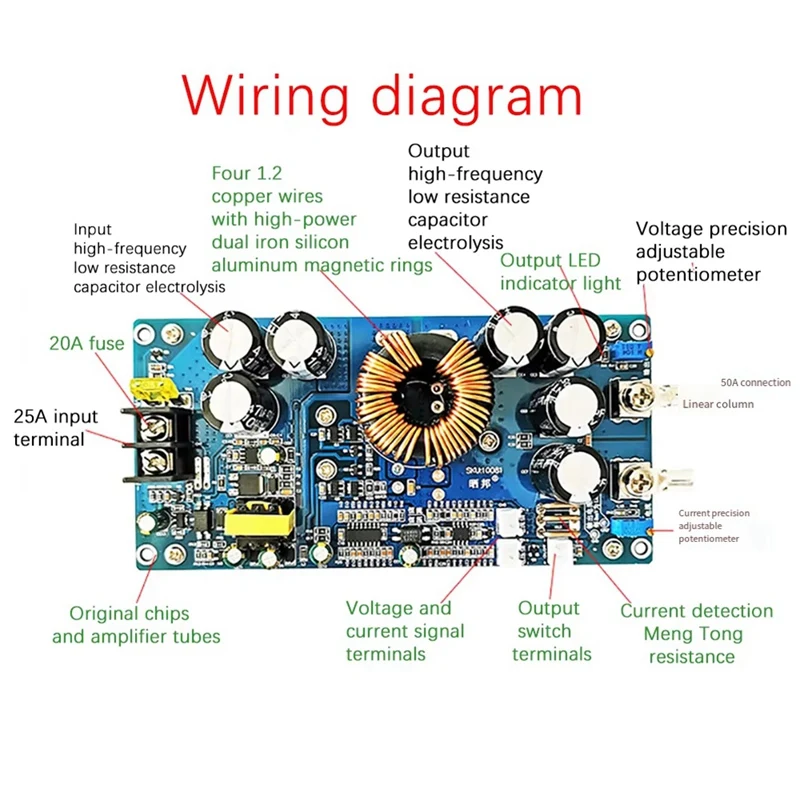Понижающий преобразователь постоянного тока 800 Вт, 30 А, солнечные стабилизаторы CV CC, понижающий источник питания, регулируемые регуляторы напряжения постоянного тока 20 В-70 В