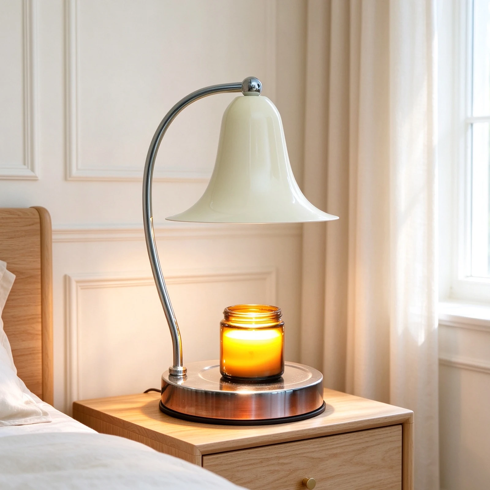 Korean Candle Warmer Lamp Candle Tray Candle Holder Modern Dimmable Electric Night Light Fragrance Light Desk Decor Lighting