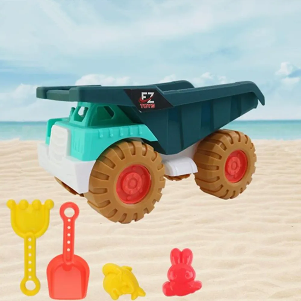5 pièces/ensemble plage sable outil de jeu modèle voiture pick-up sablier pelle cuillère hippocampe étoile de mer PVC modèle éducation enfant jouet