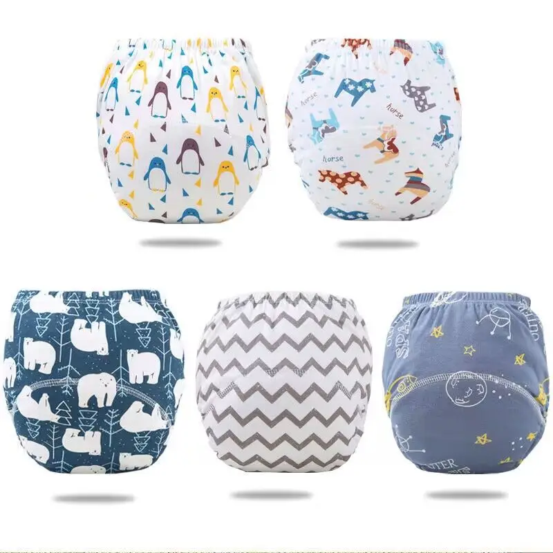 5 adet kız erkek bebek yeniden kullanılabilir yıkanabilir bebek bezi pantolon bebek lazımlık eğitimi bezi cep bebek bezi külot 6 kat bebek bezi