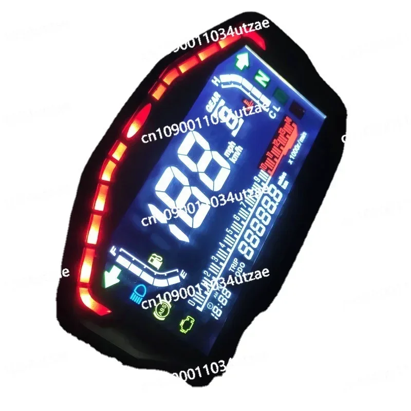 Motorcycle Naked Car Modified Color Screen LCD Instrument Speed Adjustable 1-6 Gear 2 Cylinder 4 Cylinder