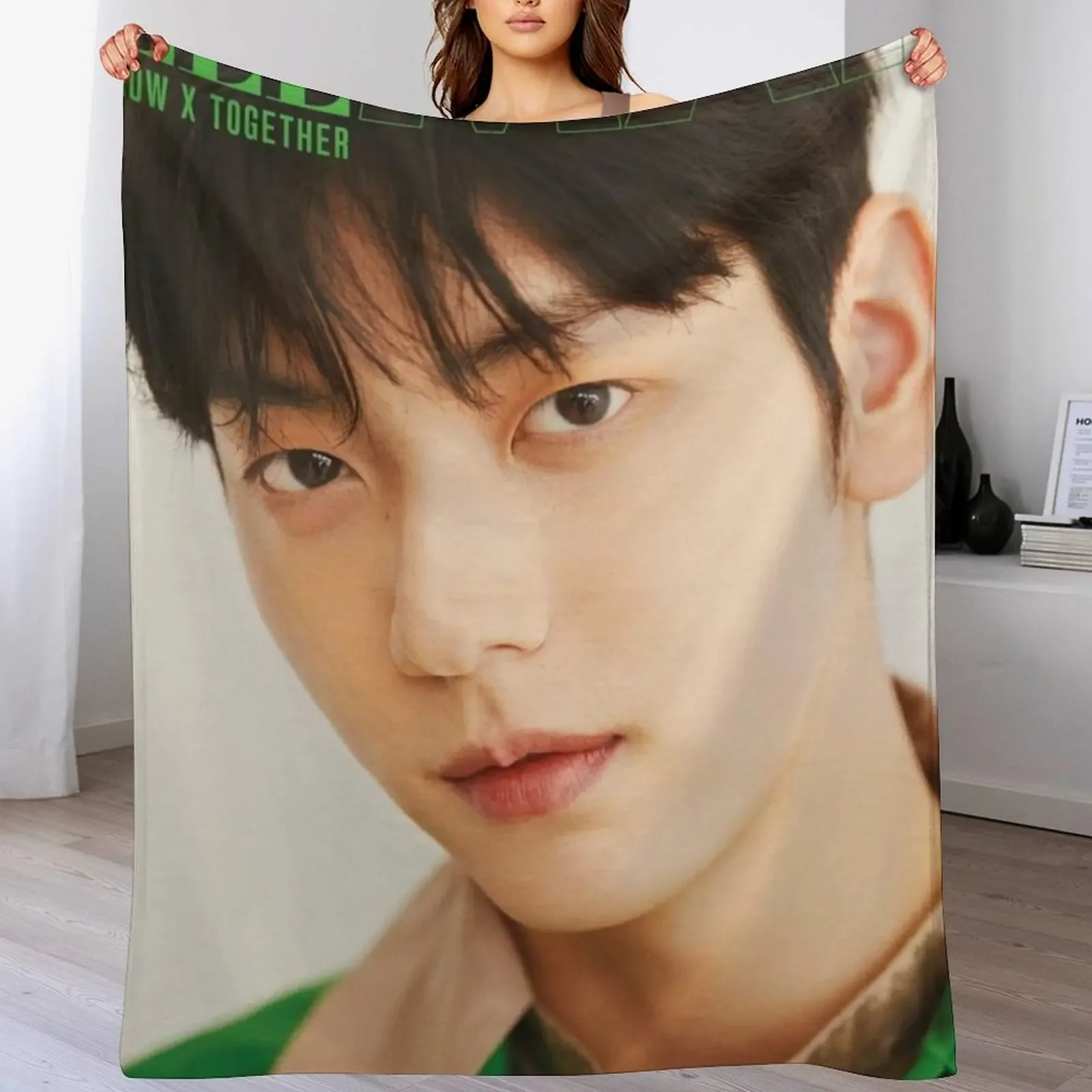 TXT Soobin 2022 photoshoot - Elle Men Throw Blanket