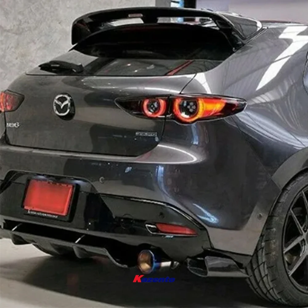 For Mazda 3 Axela Hatch Back 2020+ Carbon Fiber KZ Style Roof Spoiler Wing