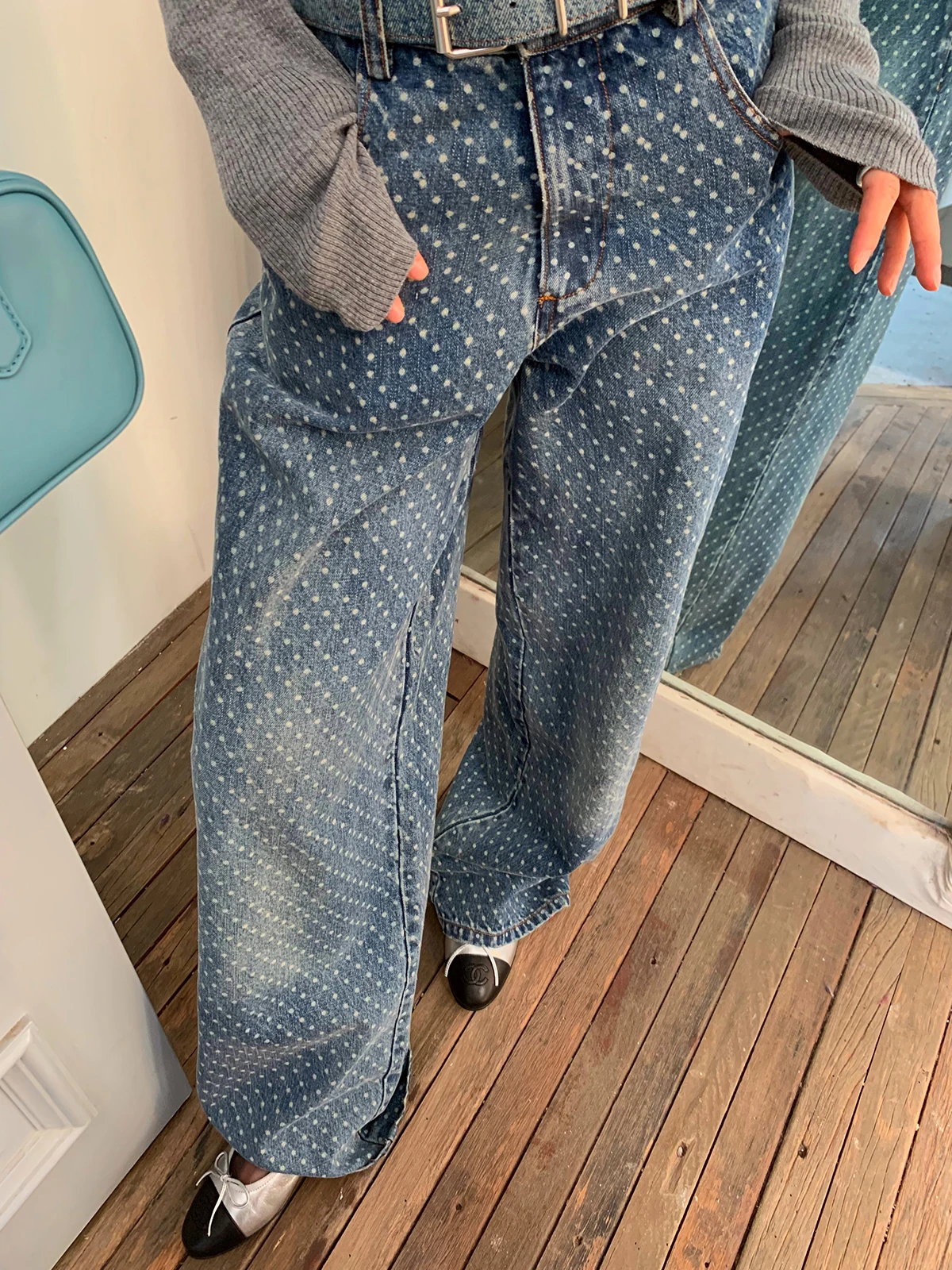 

IUIU ONLINE Casual High Waist Wide Leg Jeans Women's Autumn Washed Blue Denim Pants Design Sensation Straight Cut Trousers