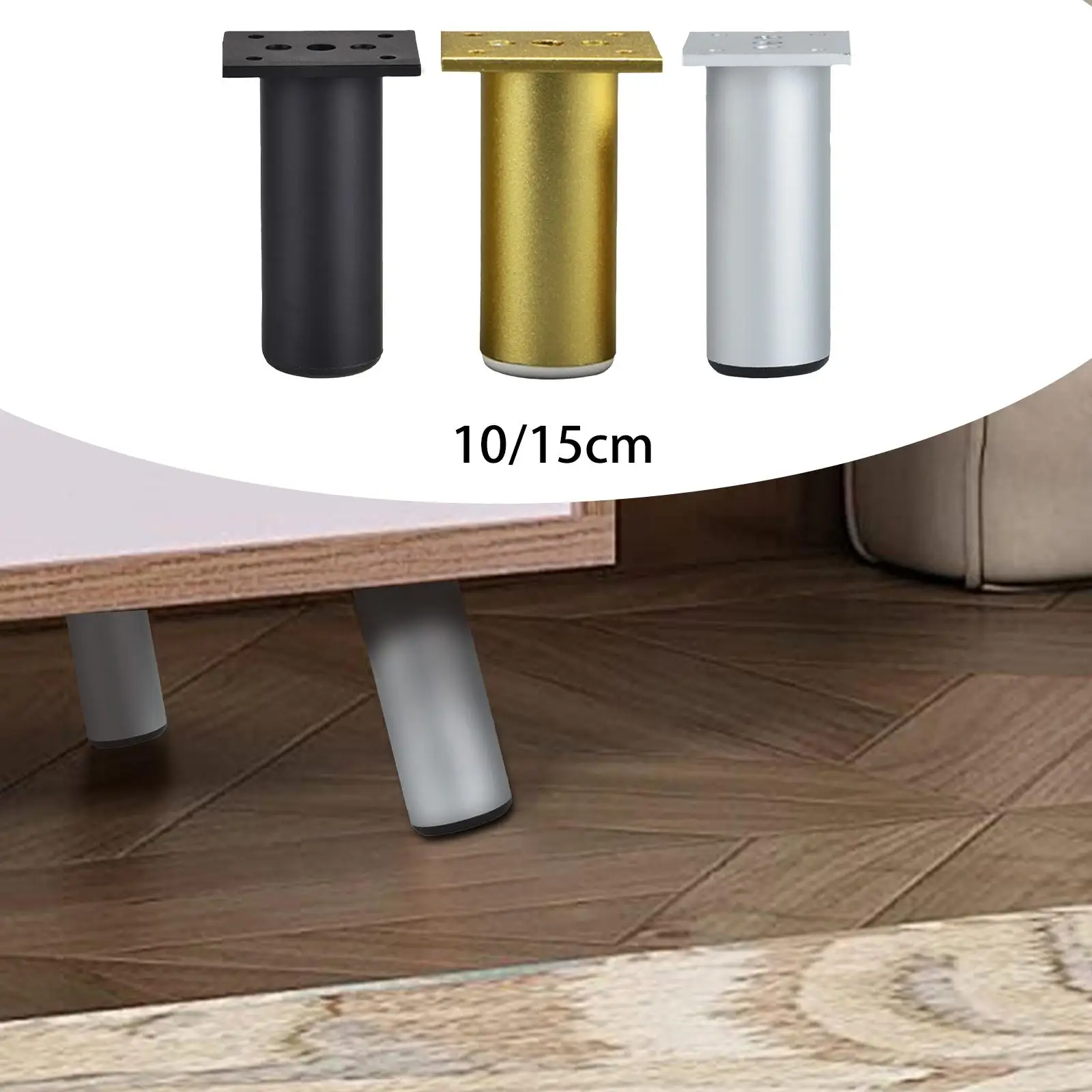 4Pcs Furniture Feet Bottom Protection Heavy Duty Adjustable Height Rustproof with Screws Couch Legs for Wardrobes Beds Dresser